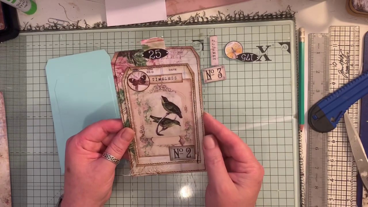 Let’s Make : A double layered tag vintage bird themed