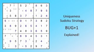 Uniqueness Sudoku Strategy BUG+1 Explained