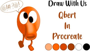 How To Draw Qbert - Easy Procreate Tutorial with FREE Sketch & Color Palette