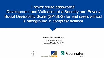 SOUPS 2025 - I never reuse passwords! Development and Validation of a Security and Privacy Social...