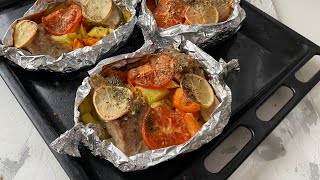 FISH BAKED IN THE OVEN IN THE FOIL. KAZAKH RECIPE.