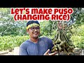How to make PUSO(hanging rice)#HappyFarmer #78