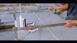Seaming porcelain surface with Kongder Adhesive. Profile