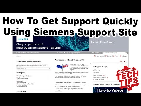 Demo: Using Siemens Industry Support Site, SIOS