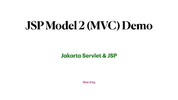 JSP Model 2 or MVC Demo