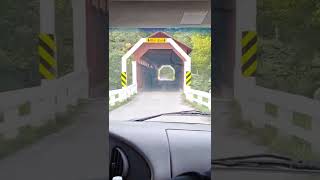 Near Lincoln Highway Bedford Co PA  - Driving across Herline Covered Bridge