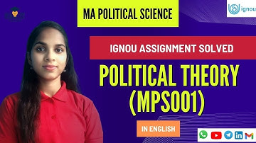 IGNOU MPS-001 Solved Assignment 2024-25 | MA Political Science | Political Theory | By Rani Mam