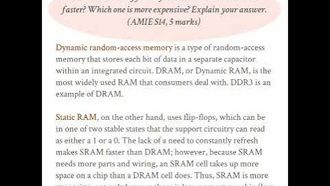 Computing and Informatics - SRAM vs. DRAM