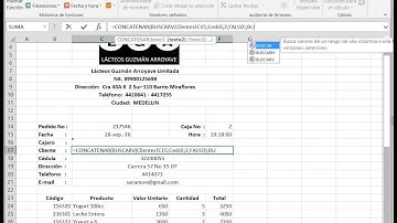 Combinar funciones CONCATENAR y BUSCAR en Excel 2016