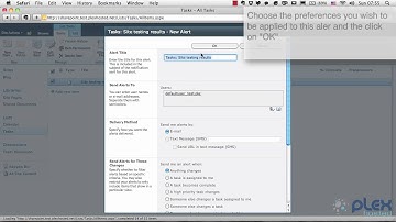 How to create an alert in a SharePoint site