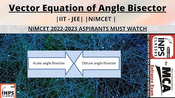 Vector Equation of Angle Bisector |IIT-JEE| |NIMCET| INPS| NIMCET 2022-2023 Aspirants Must Watch.