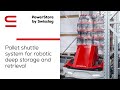 Pallet shuttle system for robotic storage and retrieval: Swisslog PowerStore