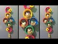 DIY Coconut fibre craft idea/old bangles craft idea / Best out of waste/woolen wall hanging idea