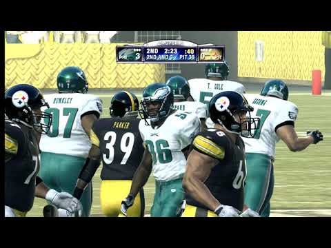 Madden NFL 09 PS3 Philadelphia Eagles vs Pittsburgh Steelers Simulation Gameplay