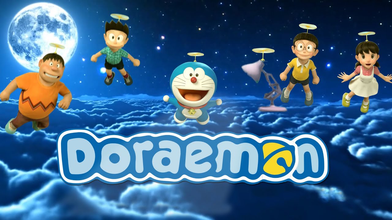 129 Doraemon  Movie Spoof Pixar Lamp With Sky Background 