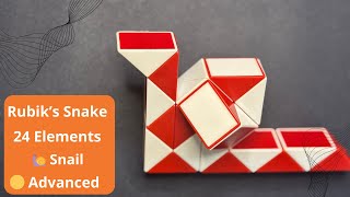 🐌 Snail | Rubik's Snake 24 Elements | Advanced Level | Full Tutorial