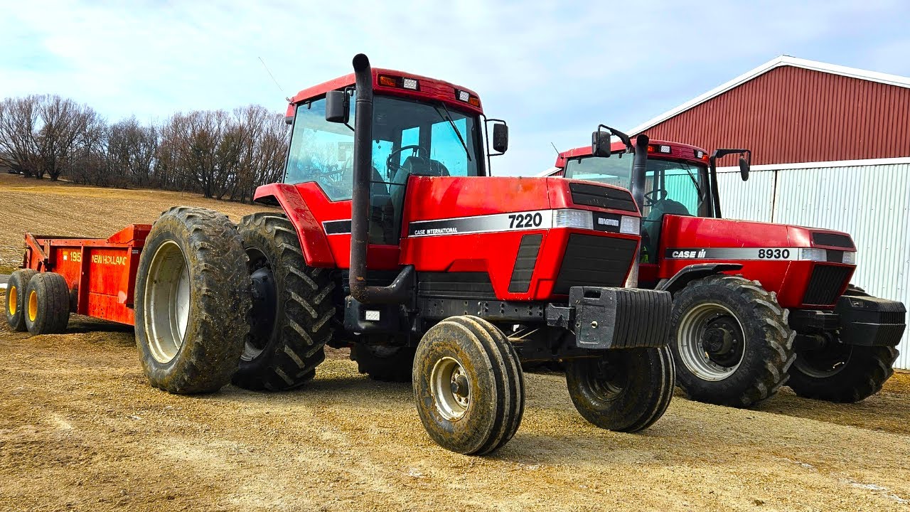 Тракторы Case IH Magnum перевозят навоз на фермах Shady Oak Angus!