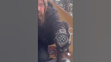 Camping wood stove spark arrester clogging hack to make it self clean.