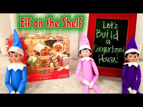 elf-on-the-shelf!-blue-gift-elf-brings-gingerbread-man-houses!!-huge-giveaway-announcement!-day-5
