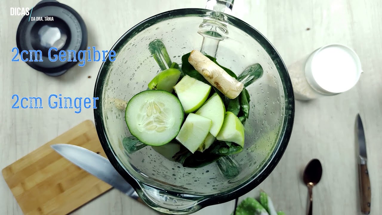 Suco Verde Detox de Maçã Verde, com Aveia e Limão Receita Prática. Dieta Low Carb