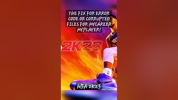 How to Fix Mycareer/MyPlayer Error Code or Corrupted File! How to Get It Back - NBA 2k23 / NBA 2k24