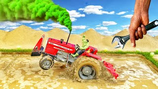 most creative science projects | mini tractor is plowing in deep mud | mini tractor videos