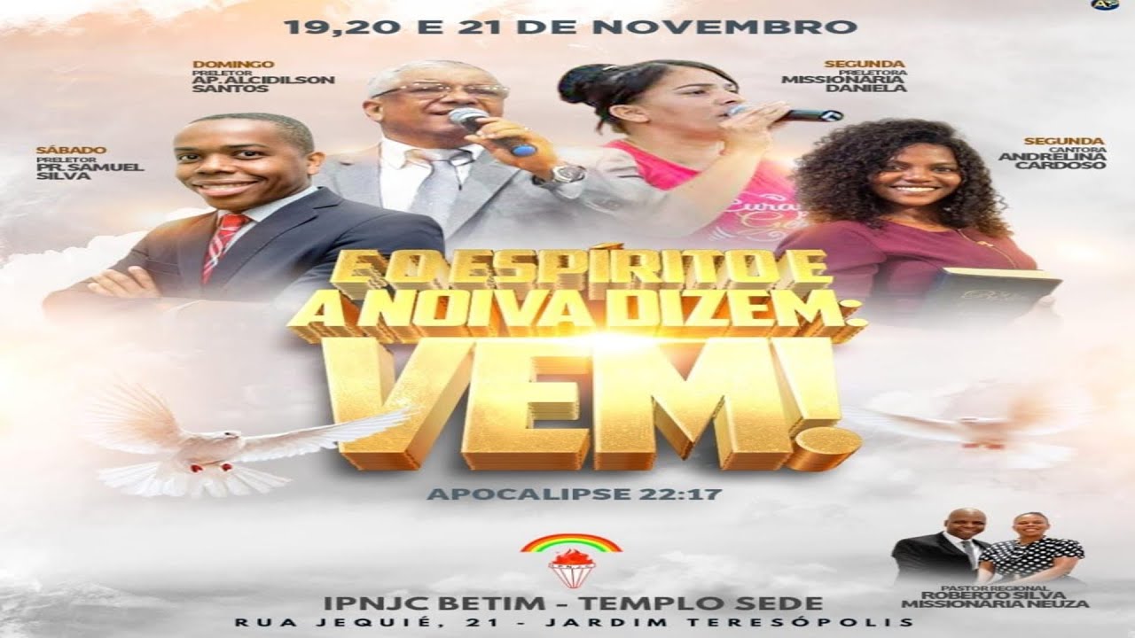 E O ESPÍRITO E A NOIVA DIZEM: VEM! 21-11-22. - YouTube