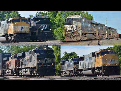 11 Norfolk Southern train and Norfolk Southern 1800 all in one afternoon at Hudson OH