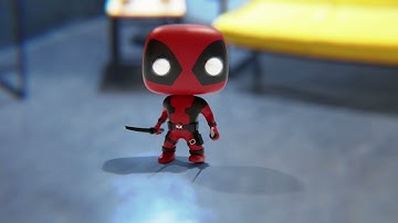 Blender render: Funko Deadpool rigged animation