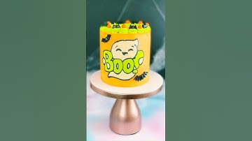 Buttercream Transfer Technique! Do you like it? #halloween #halloweencakes #cakes #baking #shorts