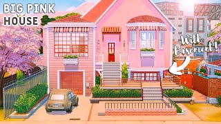 💗 Big Pink House 💗 NoCC | Exterior & Basement | The Sims 4 | Stop Motion