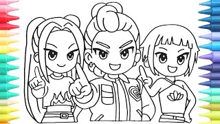 【Satisfying Coloring】Bringing This CUTE Chibi Girl Group to Life!