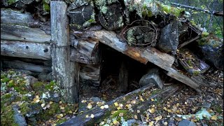 INSPECTION OF UNTOUCHED WWII GERMAN DUGOUTS IN THE FOREST IN NORTHERN RUSSIA / WEAPONS IN BOXES !!!