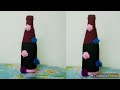 Easy bottle decoration using woolen thread