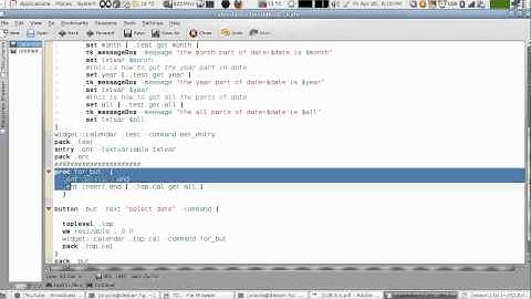 Programming in Tcl/Tk Lesson 36: Adding and Using A Calendar. (English Version)