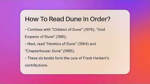 How To Read Dune In Order? - The SciFi Reel