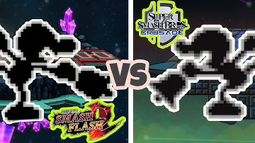 Moveset Comparasion Mr.Game & Watch (SSF2 vs SSBC)