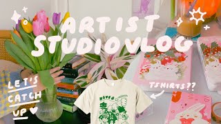 let's catch up ✧*packing orders, designing tshirts & small biz taxes *: artist vlog