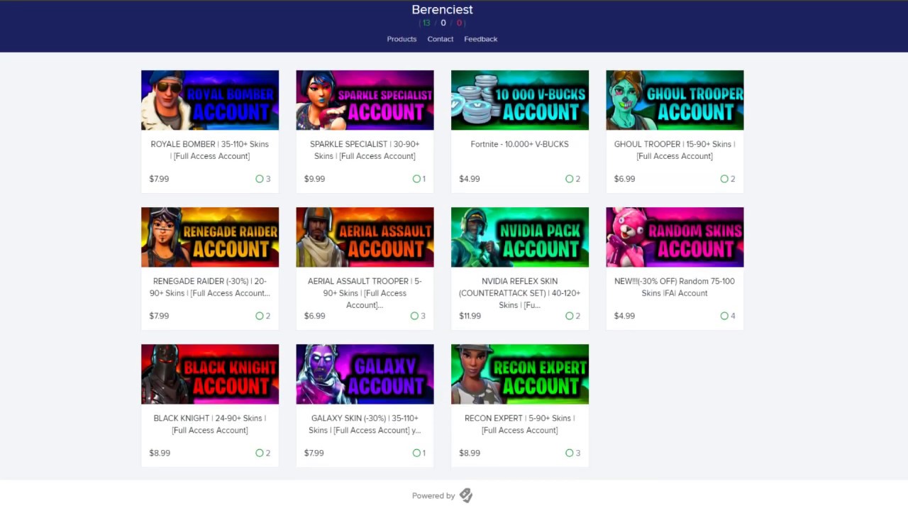 [25 OFF] FORTNITE CHEAPEST LEGIT ACCOUNT SHOP *KingFortnite* SELLY.GG