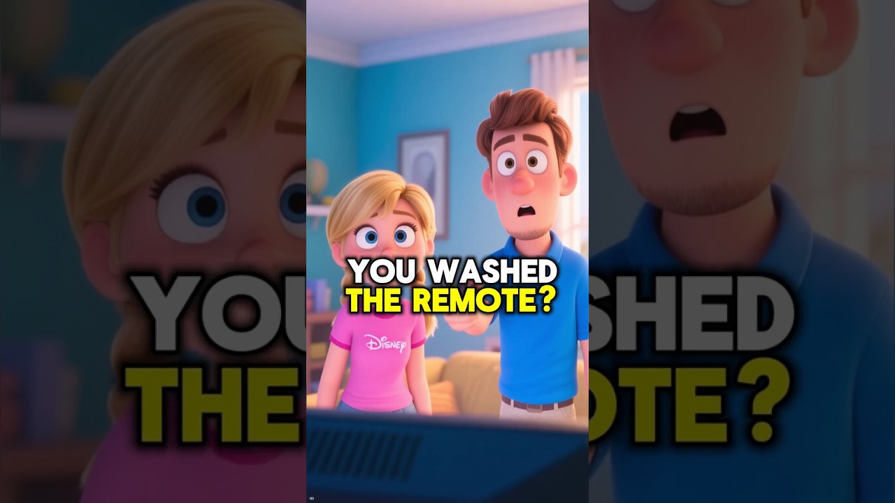 Wash the TV Remote📺  | Easy English Conversation between Dad and girl