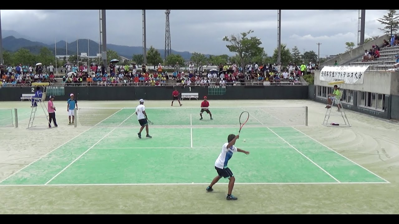 船水・九島（早稲田大学）vs 安藤・安藤（早稲田大学）｜山形インカレ男子ダブルス準決勝【ソフトテニス】