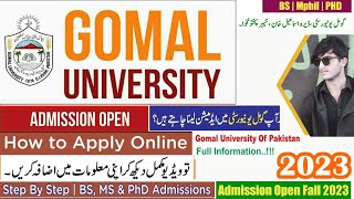 Gomal University Dera Ismail Khan Admission 2023: How to Apply