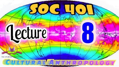 SOC 401 || Lecture 8 || Anthropology || Short VU Lectures