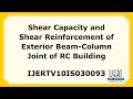 Shear Capacity and Shear Reinforcement of Exterior Beam-Column Joint of RC Building