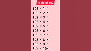 Table of 102 #shorts #education #subscribe #maths