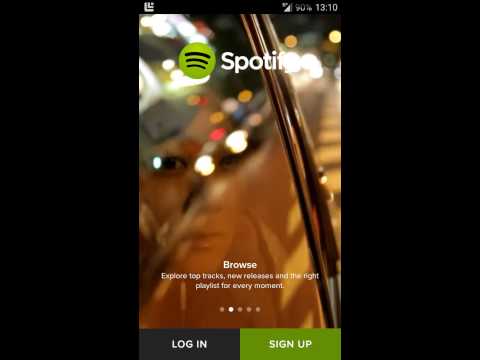 Spotify login screen