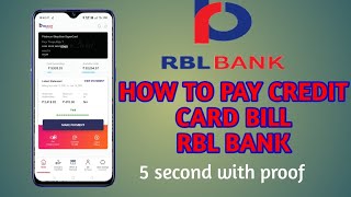 How to bill pay RBL BANK credit card