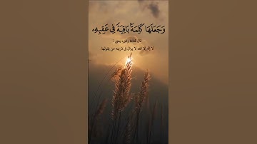 ( وجعلها كلمة باقية في عقبه) تلاوة من سورة الزخرف