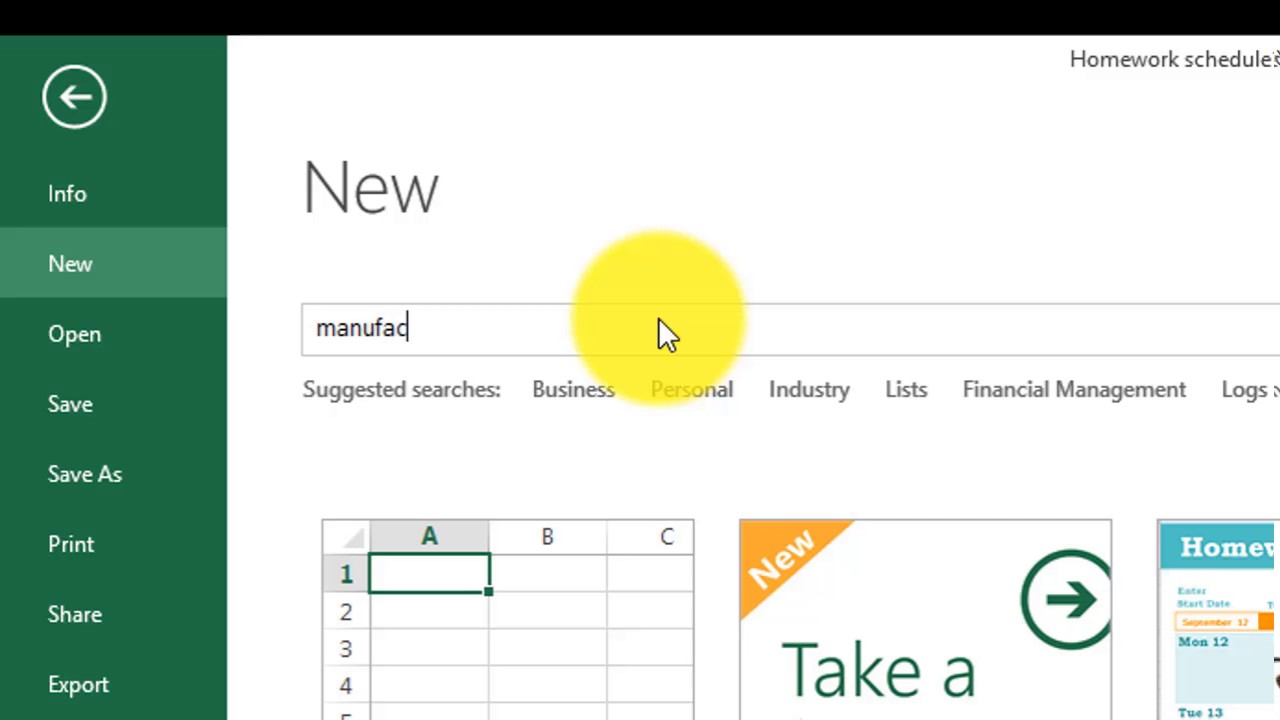 Online Template Excel :)
