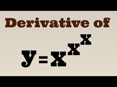 Derivative of y=x^x^x